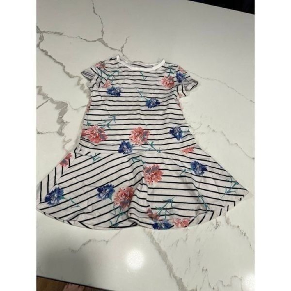 Joules floral stripe dress girls size 4
